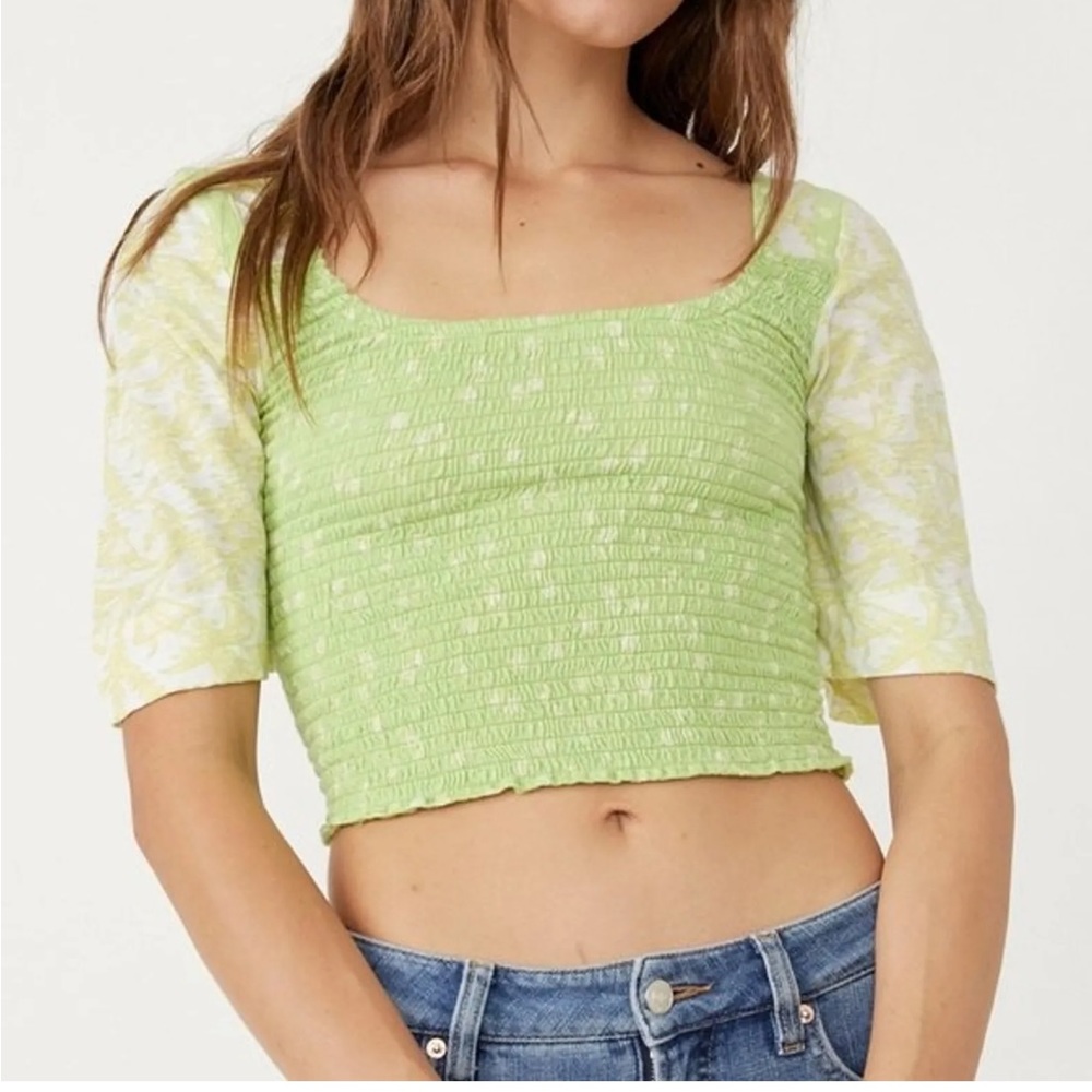 Free People Marigold Tee NWT in Key Lime